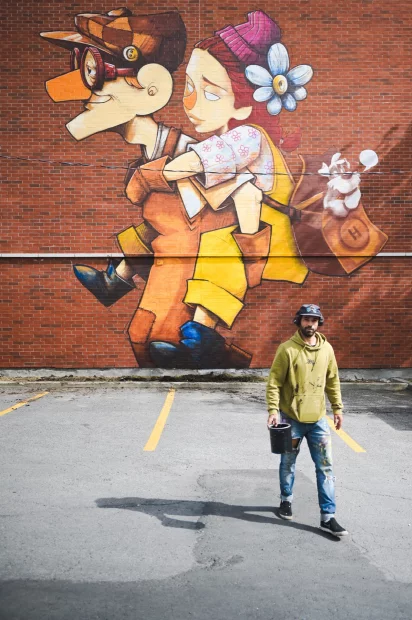 Ben Caillous - Le vieil homme et l'enfant Milmurs production, Street-art, Martinique, Montréal
