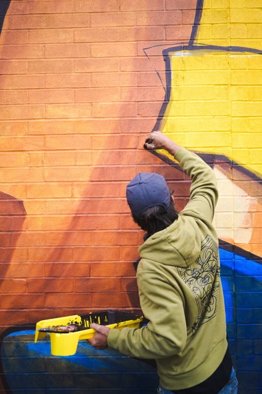 Milmurs production, Street-art, Martinique, Montréal, Ben Caillous - Le vieil homme et l'enfant