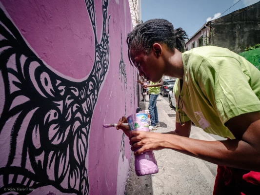 Milmurs production, Street-art, Martinique, Montréal, Ford Paul - festival fort de france 2019